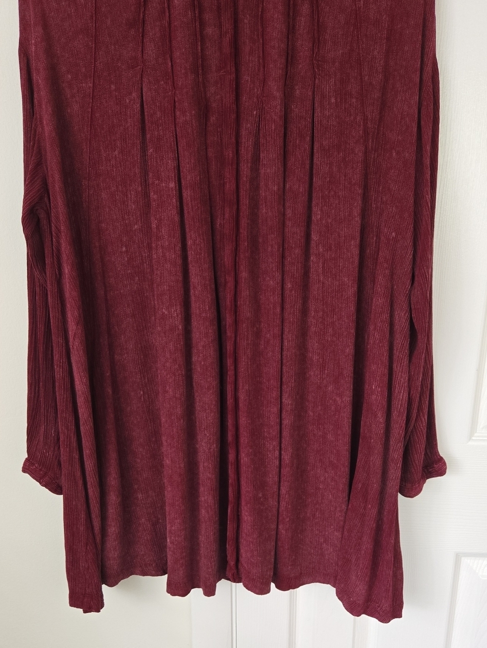 Free People Crinkle Spin Me Tunic Shirt Dress Burgundy Size Small NWOT Boho Over - Picture 4 of 12